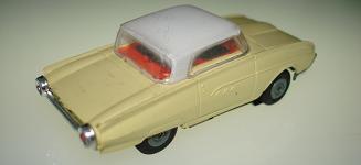 Atlas HO Slot Car Yellow Ford Thunderbird