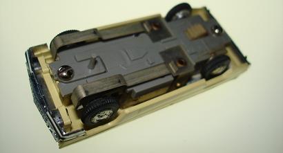 Atlas HO Slot Car Yellow Chevrolet Impala Chassis