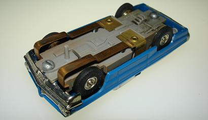 Atlas HO Slot Car Blue Pontiac Grand Prix Chassis
