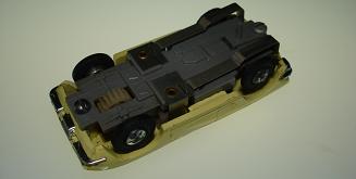 Atlas HO Slot Car Yellow Chevrolet Corvette Chassis