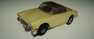 Atlas HO Slot Car Yellow Chevrolet Corvette