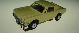 Atlas HO Slot Car Yellow Ford Mustang Fastback Hood