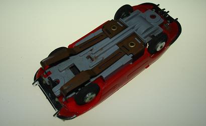 Atlas HO Slot Car Red Jaguar XKE Chassis