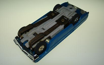 Atlas HO Slot Car Blue Station Wagon Chassis