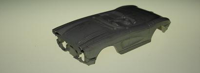 Atlas HO Slot Car Grey Chevy Vette Body