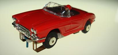 Atlas HO Slot Car Red Chevrolet Corvette Convertible