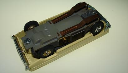 Atlas HO Slot Car Yellow Chevrolet Impala Chassis