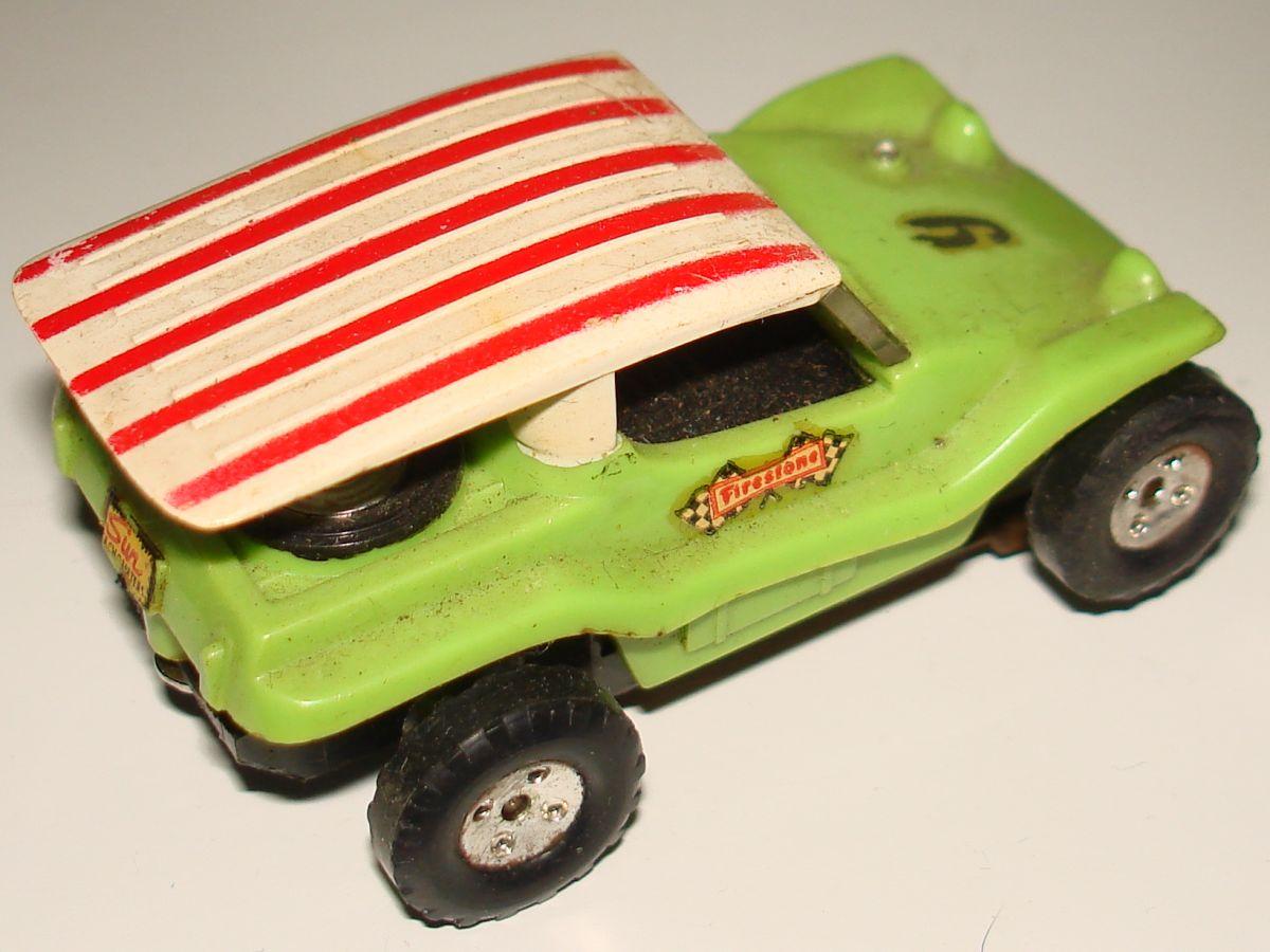 Aurora Model Motoring HO Scale Slot Car Racing Lime Green Dune Buggy Trunk