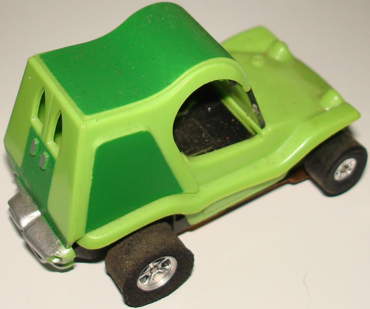 Aurora Model Motoring HO Scale Slot Car Racing Lime Green Sand Van Trunk Aurora Model Motoring HO Scale Slot Car Racing Lime Green Sand Van Trunk