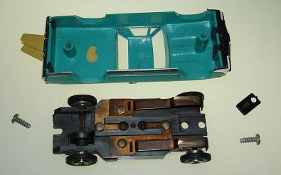 Aurora TJET Chevrolet El Camino HO Slot Car Chassis Posts