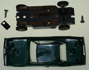 Aurora TJET Dodge Charger HO Slot Car Chassis Posts