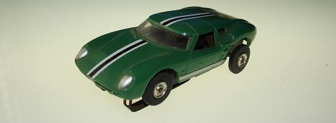 Aurora TJET Ford Lola GT Olive Slot Car Hood