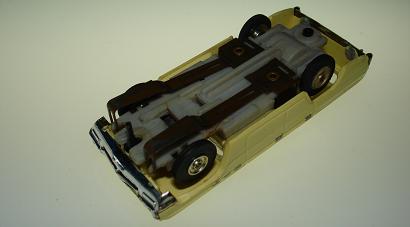 Atlas HO Slot Car Yellow Station Wagon Chassis