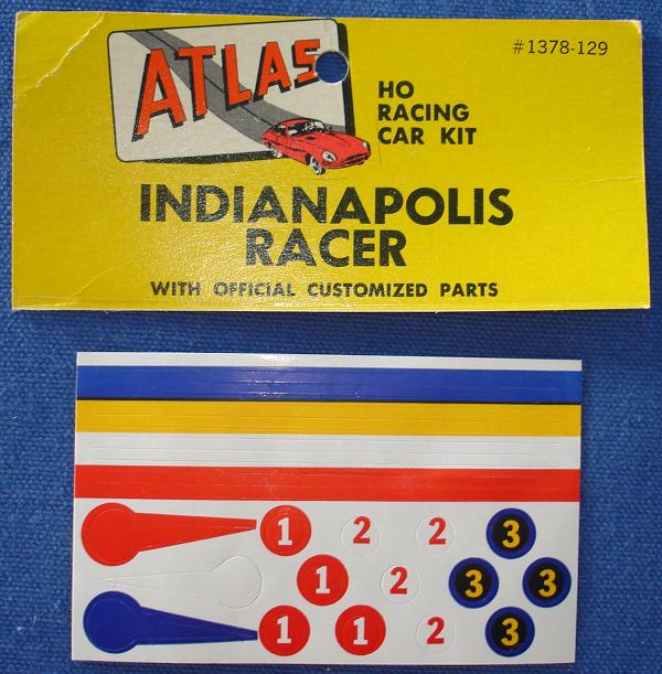 ATLAS HO SLOT CARS INDIANAPOLIS #1378 SPARE PARTS RACING STICKERS ATLAS HO SLOT CARS INDIANAPOLIS #1378 SPARE PARTS RACING STICKERS