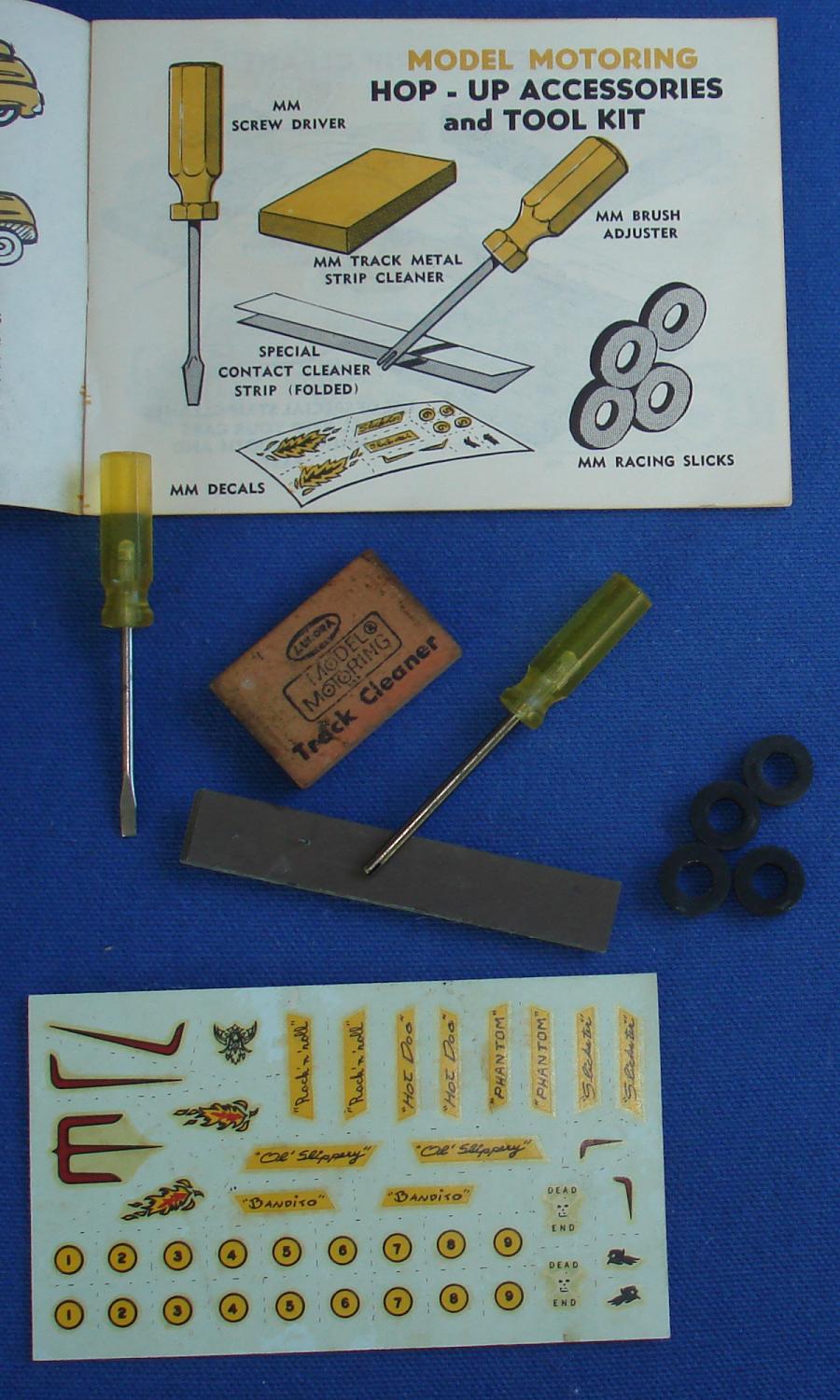 Aurora Model Motoring 1962 Slot Car Hop Up Hints Accessories & Tool Kit