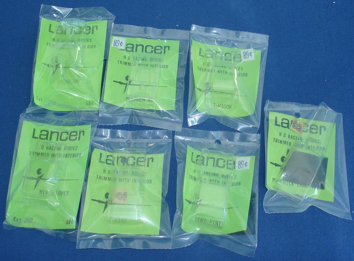 Lancer HO Scale Clear Slot Car Body Kit Assortment - NFS Not For Sale