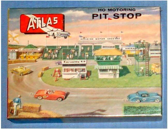 Atlas HO Slot Car Racing Layout Structure Kit 1408 Pit Stop Empty Box