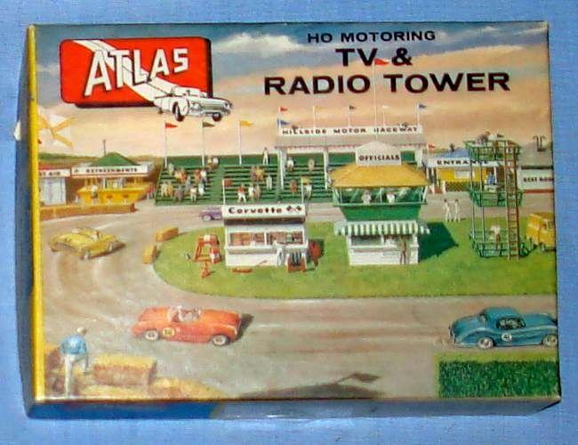 Atlas HO Slot Car Racing Layout Structure Kit 1410 TV & Radio Tower Empty Box