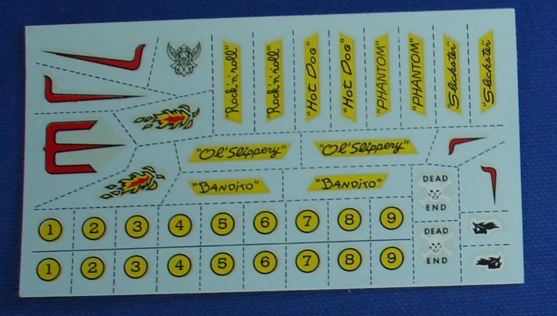 Aurora Model Motoring 1964 Slot Car Hop Up Hints Decalcomania
