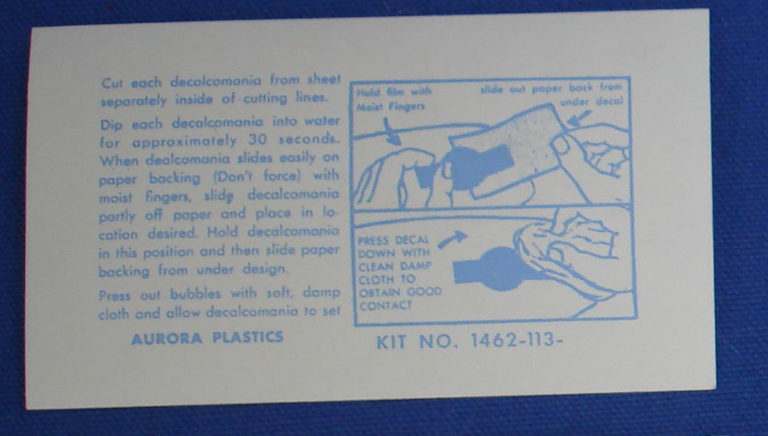 Aurora Model Motoring 1964 Slot Car Hop Up Hints Decalcomania Instructions