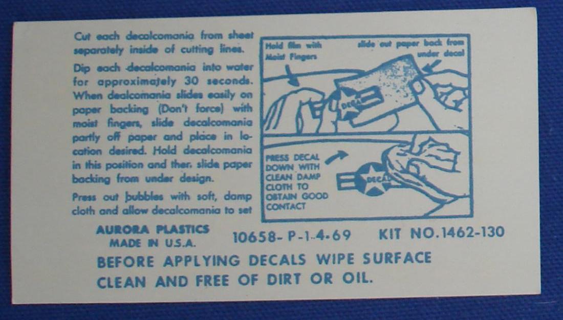 Aurora Model Motoring 1964 Slot Car Hop Up Hints Decalcomania Instructions