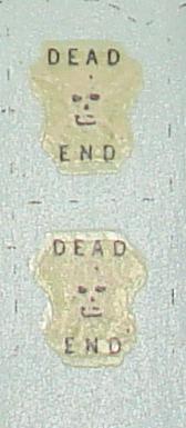 Aurora 187 Scale Slot Car Hop Up Kit Decals Dead End Skull & Cross Bones