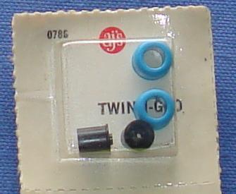 AJS HO Slot Car Service Parts Black Hubs Twinn Glo Fluorescent Blue Tires