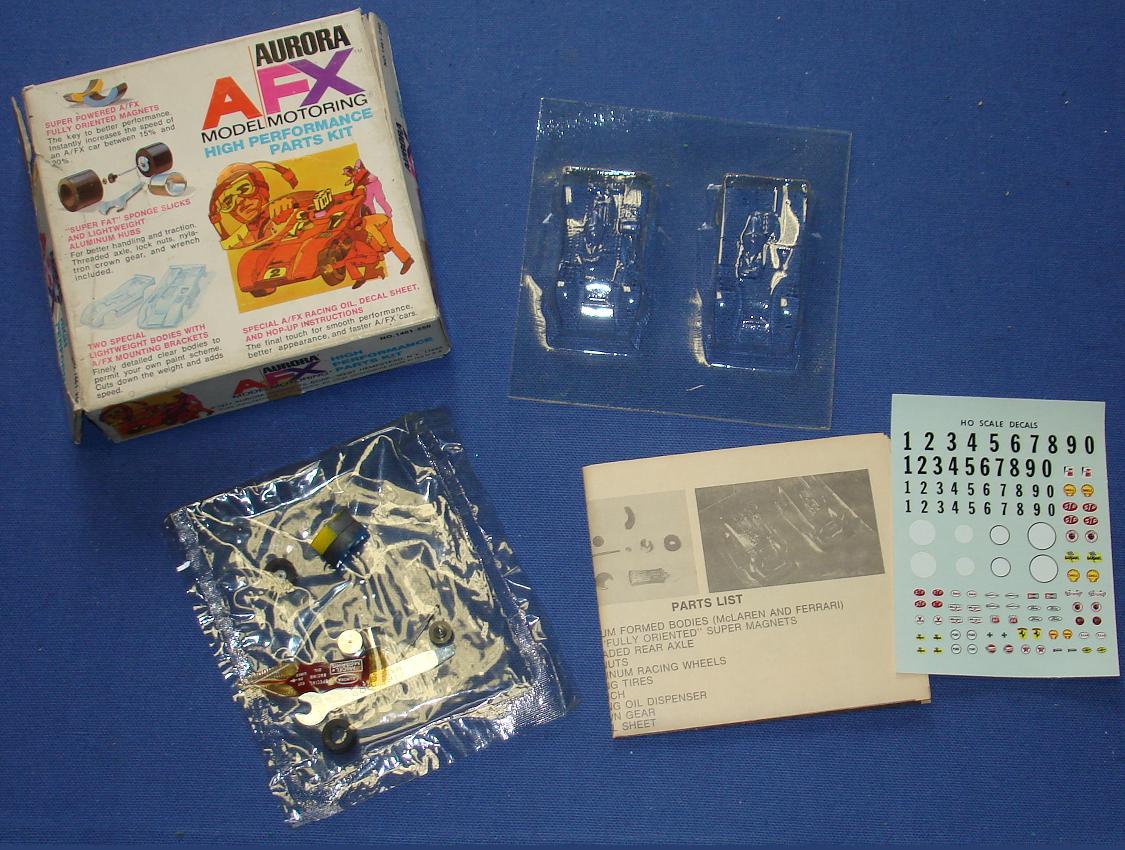 Aurora AFX Model Motoring High Performance Slot Car Parts Kit Contents