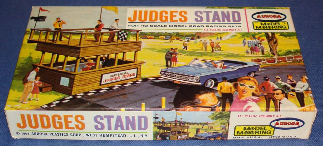 Aurora Motoring Thunderjet 500 TJET Slot Car Road Racing 1:87 Scale Scenery Judges Stand Building Kit Box