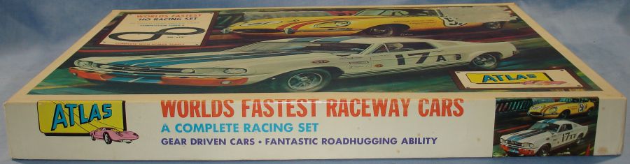 Atlas 1202 Worlds Fastest HO Slot Car Racing Set Box Lid Side Panel