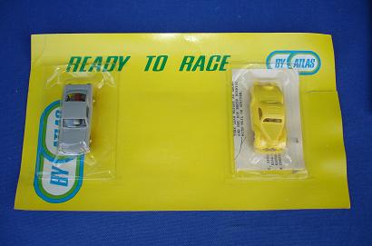 Atlas HO Slot Car Set Ford Coupe Mustang