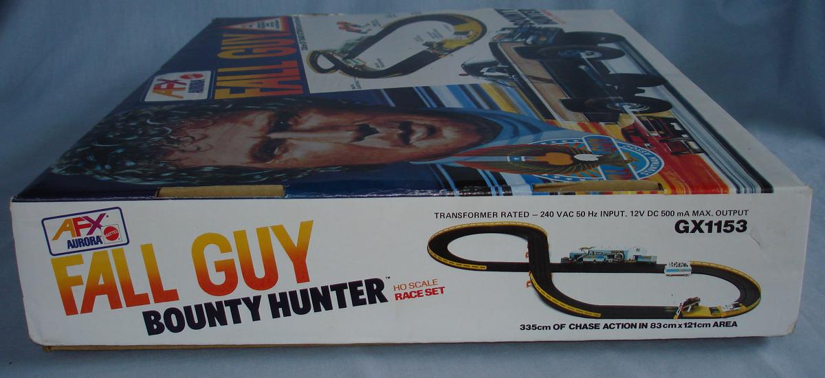 Aurora AFX Mattel Fall Guy Bounty Hunter Slot Car Racing Track Set Box Lid End Panel
