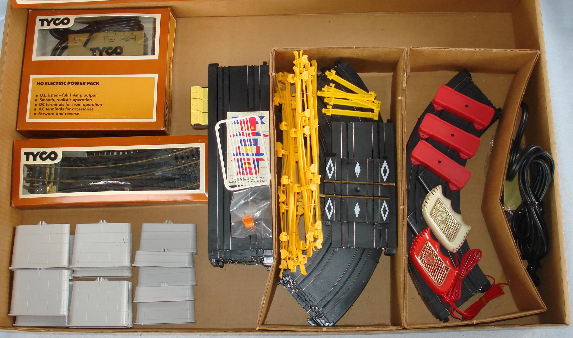intersecting slot car and train set