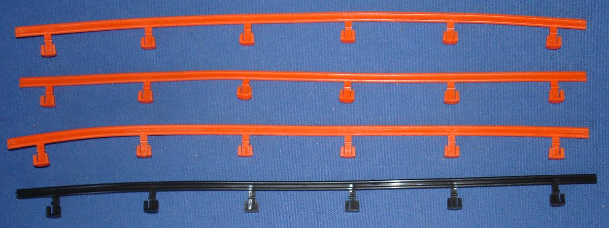 AFX HO 1:87 Scale Slot Car Racing Guardrails Three Orange & One Black