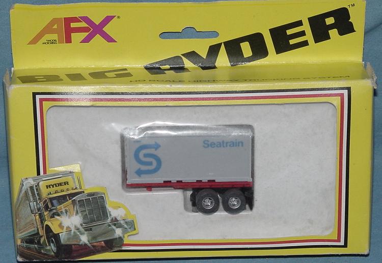 AFX Big Ryder Slot Car Truck MIB Pup Trailer Seatrain Grey Container Box