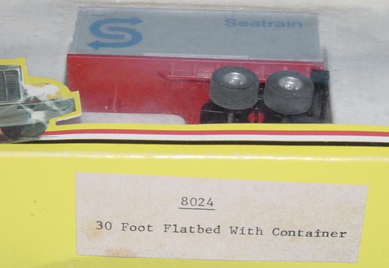 AFX Big Ryder Slot Car Truck MIB Pup Trailer Seatrain Grey Container Label