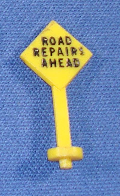 AC Gilbert James Bond 007 Slot Car Road Race Set Road Repairs Ahead Sign