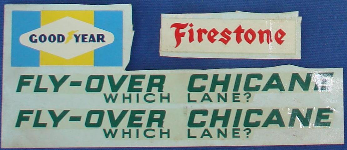 AC Gilbert Fly Over Chicane Slot Car Decal Sheets