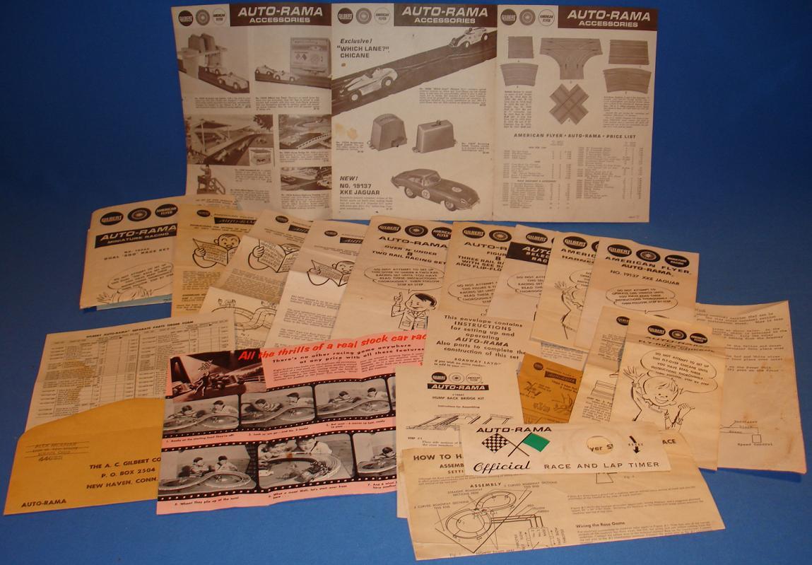 AC Gilbert Slot Car Racing Paperwork