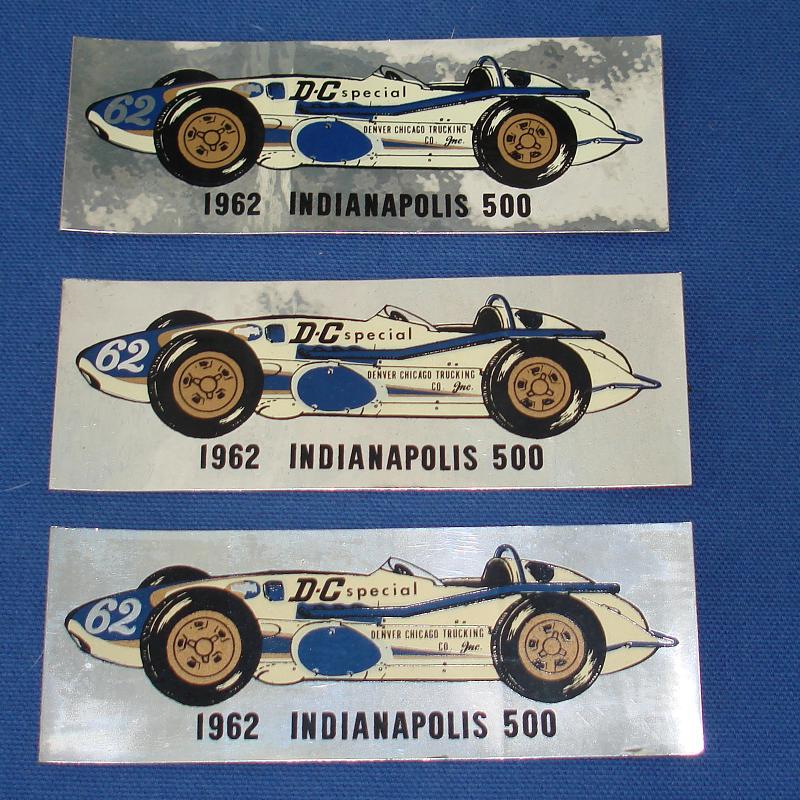 1962 Indianapolis 500 Offenhauser Chrome Sticker Sheets