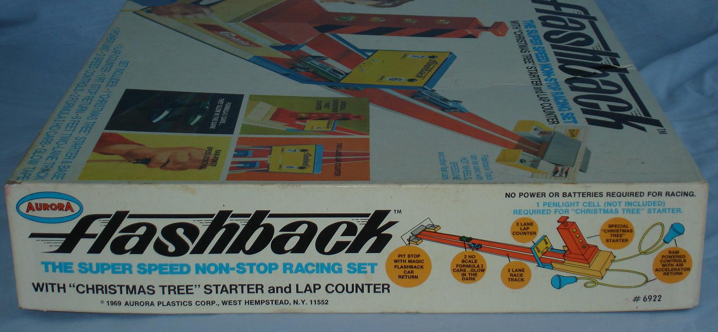 Aurora Plastics Flashback Super Speed Non Stop Speedline Racing Set Box Lid End Panel