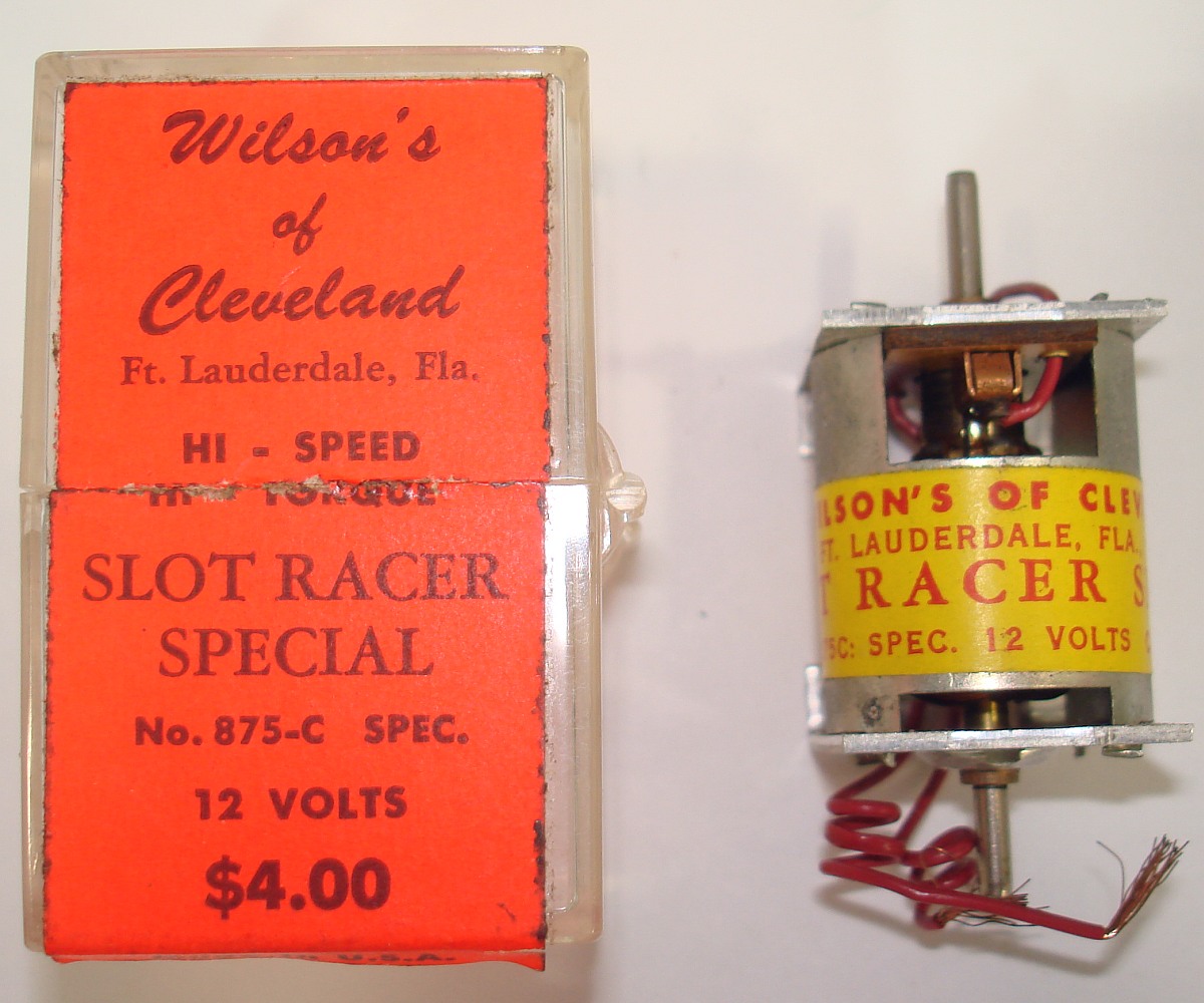Vintage Wilsons Of Cleveland Slot Racer 12 Volt Motor Hi-Speed Hi-Torque #875-C Vintage Wilsons Of Cleveland Slot Racer 12 Volt Motor Hi-Speed Hi-Torque #875-C