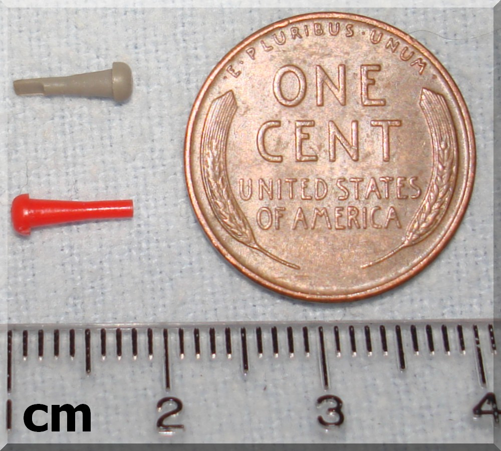 Atlas HO Slot Car Parts Midget Chassis Grey Red Guide Pin Comparison #C169 Atlas HO Slot Car Parts Midget Chassis Grey Red Guide Pin Comparison #C169