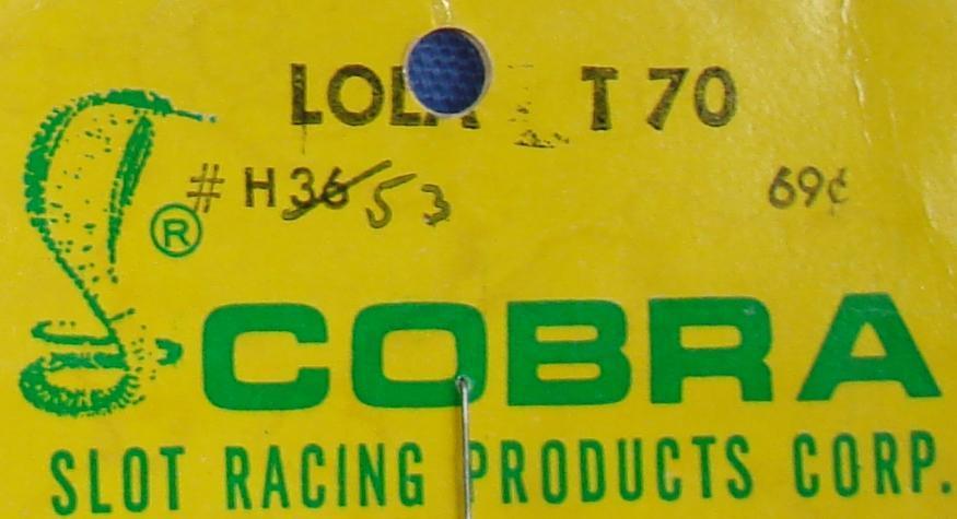 Cobramite Lola T70 HO Slot Car Racing Bodies H53 Package Header Card Cobramite Lola T70 HO Slot Car Racing Bodies H53 Package Header Card