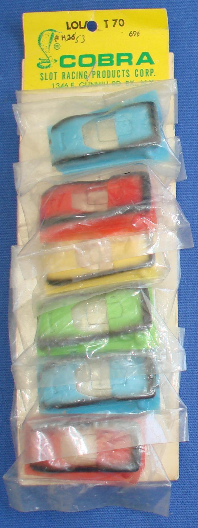 Cobramite Lola T70 HO Slot Car Racing Carded Unmounted Bodies Cobramite Lola T70 HO Slot Car Racing Carded Unmounted Bodies