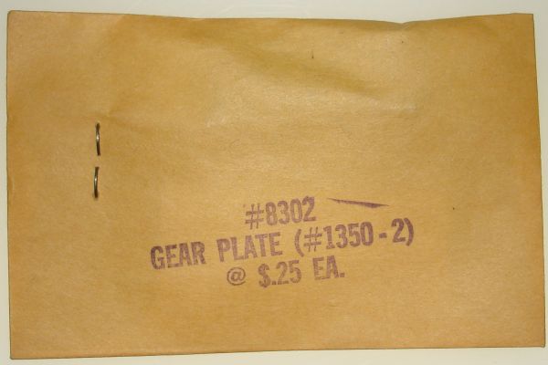 Aurora Model Motoring Thunderjet 500 Slot Car Chassis Gear Plate Envelope Aurora Model Motoring Thunderjet 500 Slot Car Chassis Gear Plate Envelope