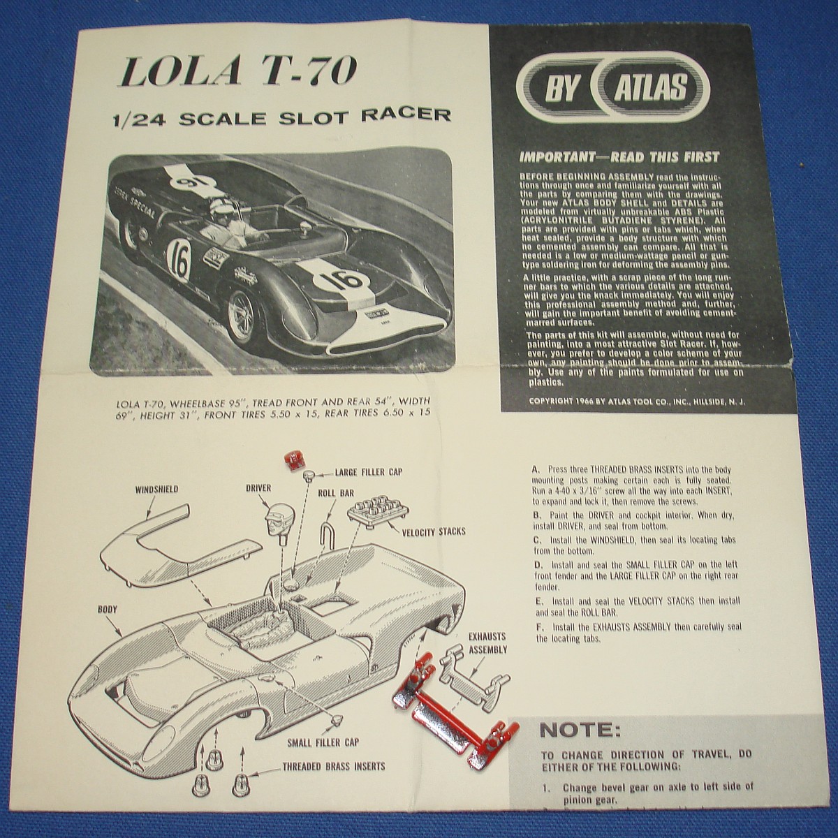 Atlas 1:24 Slot Car Racer Lola T-70 Exhausts Assembly Large Filler Cap #1651-998 Atlas 1:24 Slot Car Racer Lola T-70 Exhausts Assembly Large Filler Cap #1651-998