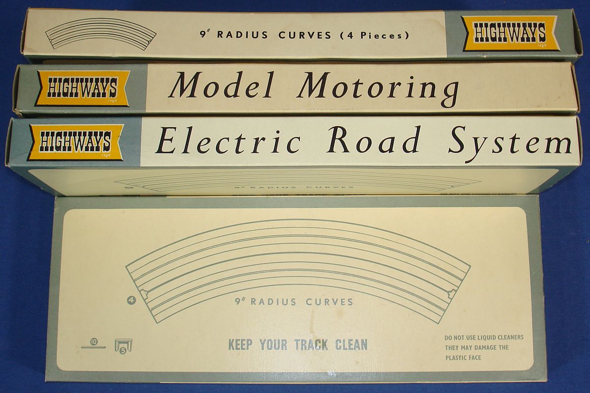 Vintage Playcraft Toys Model Motoring Electric Highways System Track 9 Inch Radius Curves #3001 Box Panels Vintage Playcraft Toys Model Motoring Electric Highways System Track 9 Inch Radius Curves #3001 Box Panels